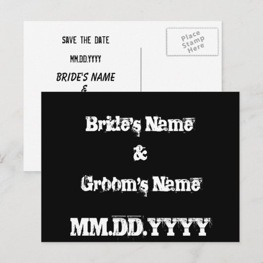 Urban Graffiti Save the Date Briefkaart (Voorkant / Achterkant)