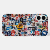 Urban Graffiti Social Media Collage Case-Mate iPhone Case (Achterkant (horizontaal))
