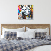 Urban Graffiti Street Art Brindle Pitbull Lover Canvas Afdruk (Insitu (Slaapkamer))