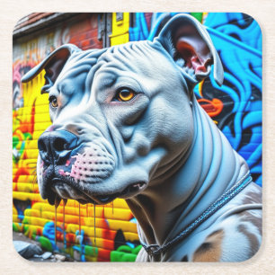 Urban Graffiti Street Art City Pitbull Lover Kartonnen Onderzetters