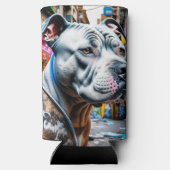 Urban Graffiti Street Art City Pitbull Lover Seltzer Blikjeskoeler (Achterkant)
