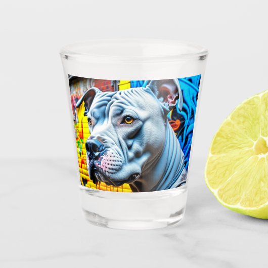 Urban Graffiti Street Art City Pitbull Lover Shot Glas (Voorkant)