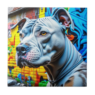 Urban Graffiti Street Art City Pitbull Lover Tegeltje