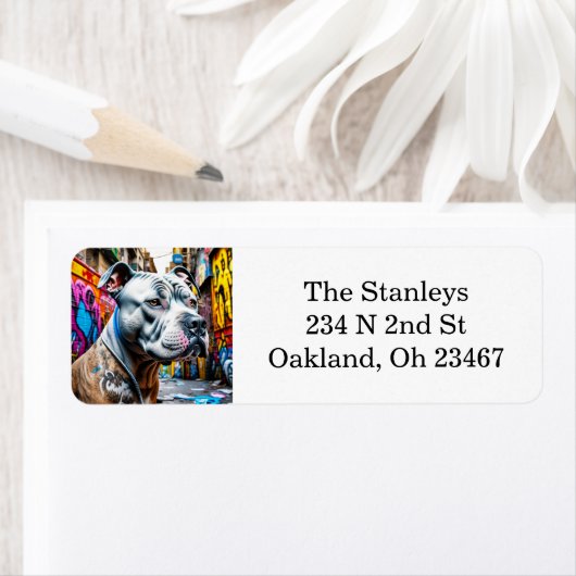 Urban Graffiti Street Art Pitbull Etiket (Insitu)