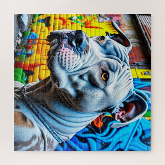 Urban Graffiti Street Art Pitbull Legpuzzel (Horizontaal)