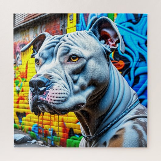 Urban Graffiti Street Art Pitbull Legpuzzel (Verticaal)