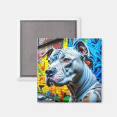 Urban Graffiti Street Art Pitbull Magneet (Voorkant / Achterkant)