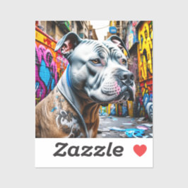 Urban Graffiti Street Art Pitbull Sticker