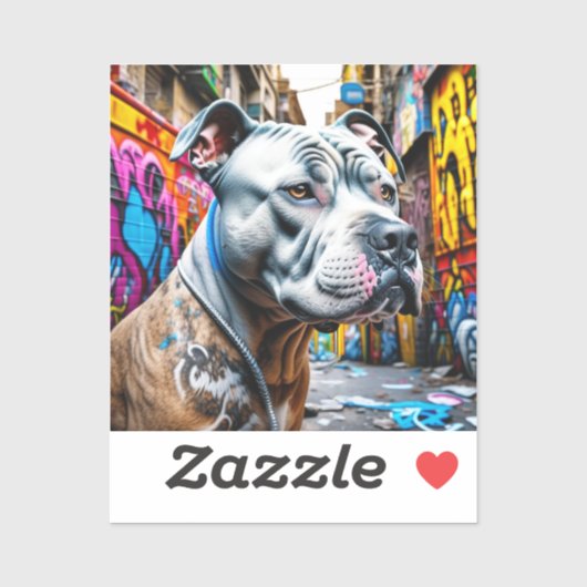 Urban Graffiti Street Art Pitbull Sticker (Vel)