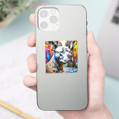 Urban Graffiti Street Art Pitbull Sticker (Telefoon)