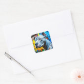 Urban Graffiti Street Art Pitbull Vierkante Sticker (Envelop)