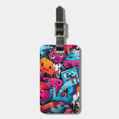 Urban Graffiti Street Art Splash Bagagelabel (Voorkant verticaal)