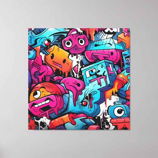 Urban Graffiti Street Art Splash Canvas Afdruk (Voorkant)