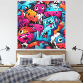 Urban Graffiti Street Art Splash Canvas Afdruk (Insitu (Slaapkamer))