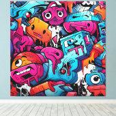 Urban Graffiti Street Art Splash Canvas Afdruk (Insitu (Houten vloer))