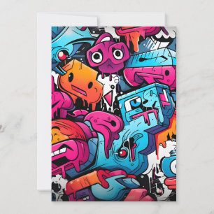 Urban Graffiti Street Art Splash Feestdagenkaart