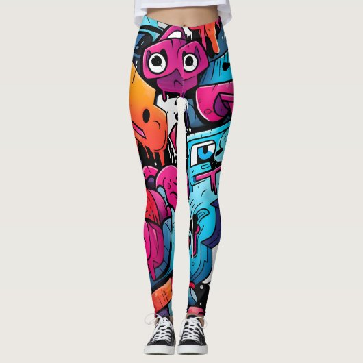 Urban Graffiti Street Art Splash Leggings (Voorkant)