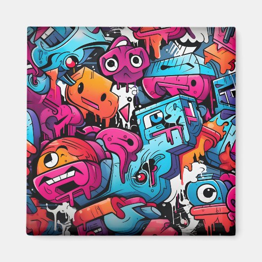 Urban Graffiti Street Art Splash Magneet (Voorkant)