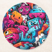 Urban Graffiti Street Art Splash Ronde Kartonnen Onderzetter (Voorkant)