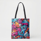 Urban Graffiti Street Art Splash Tote Bag (Voorkant)