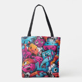 Urban Graffiti Street Art Splash Tote Bag (Achterkant)