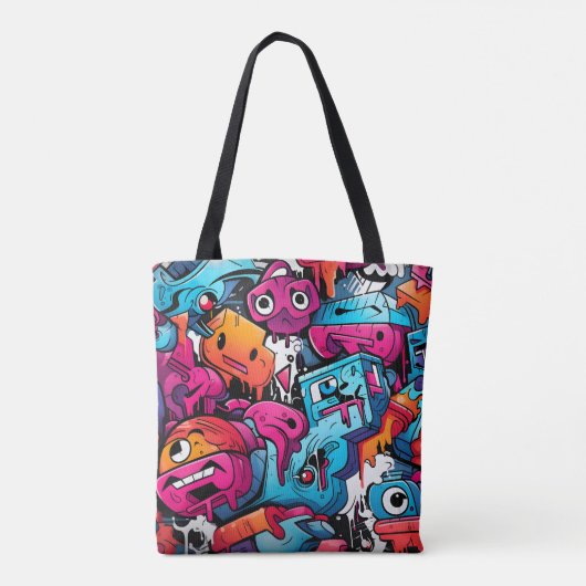 Urban Graffiti Street Art Splash Tote Bag (Achterkant)