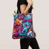 Urban Graffiti Street Art Splash Tote Bag (Dichtbij)