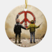 Urban Graffiti Street Art Vredesbord Keramisch Ornament (Voorkant)