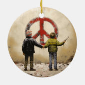 Urban Graffiti Street Art Vredesbord Keramisch Ornament (Achterkant)