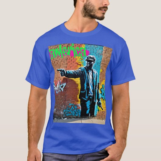 Urban Graffiti Street Art Wall Design T-shirt (Voorkant)