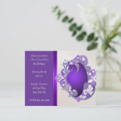 Urban Grape Fantasy Dragon Birthday Party nodigt u Kaart (Staand voorkant)