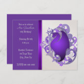 Urban Grape Fantasy Dragon Birthday Party nodigt u Kaart (Voorkant / Achterkant)