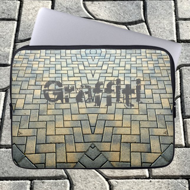 Urban Gray and Yellow Brick  Laptop Sleeve (Creator heeft geüpload)