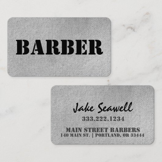 Urban Gray Barber Visitekaartje (Voorkant / Achterkant)