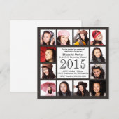 Urban Gray Brown 12 Foto's Graduation Party Kaart (Voorkant / Achterkant)