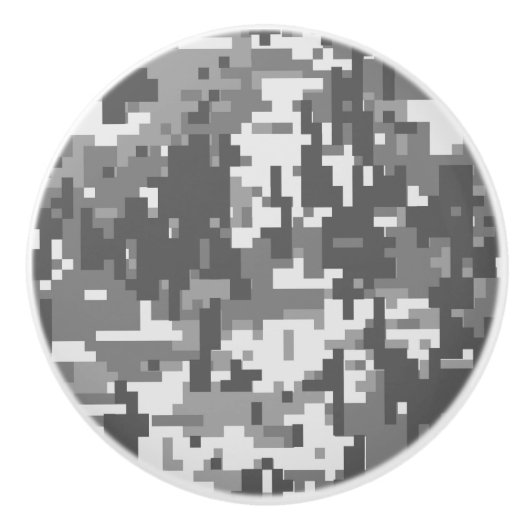 Urban Gray Digital Camouflage  Keramische Knop (Voorkant)