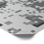 Urban Grey Pixel Camo patroon Poster (Hoek)