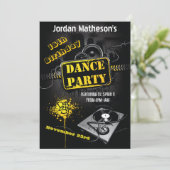 Urban Grunge 16th Birthday Dance Party Invitation Kaart (Staand voorkant)