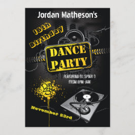 Urban Grunge 16th Birthday Dance Party Invitation Kaart