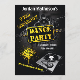 Urban Grunge 16th Birthday Dance Party Invitation Kaart