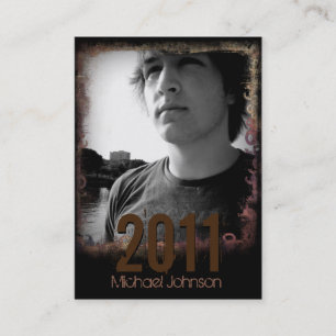 Urban Grunge Afstuderen Announcement Card Contactkaartje