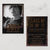 Urban Grunge Afstuderen Announcement Card Contactkaartje (Voorkant / Achterkant)