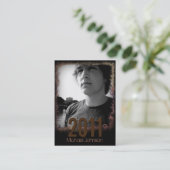Urban Grunge Afstuderen Announcement Card Contactkaartje (Staand voorkant)