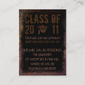 Urban Grunge Afstuderen Announcement Card Contactkaartje (Achterkant)