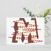 Urban Grunge Distressed Monogram Letter Aankondiging (Staand voorkant)