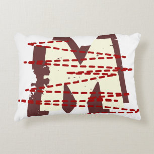 Urban Grunge Distressed Monogram Letter Accent Kussen