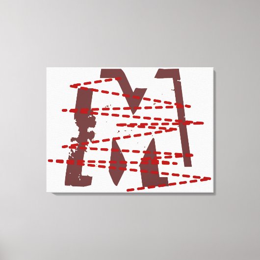  Urban Grunge Distressed Monogram Letter Canvas Afdruk (Voorkant)