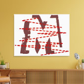  Urban Grunge Distressed Monogram Letter Canvas Afdruk (Insitu (Woonkamer))