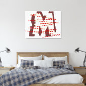  Urban Grunge Distressed Monogram Letter Canvas Afdruk (Insitu (Slaapkamer))