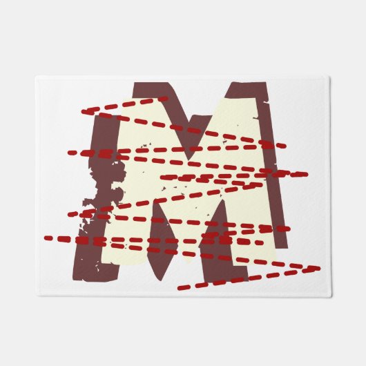 Urban Grunge Distressed Monogram Letter Deurmat (Voorkant)